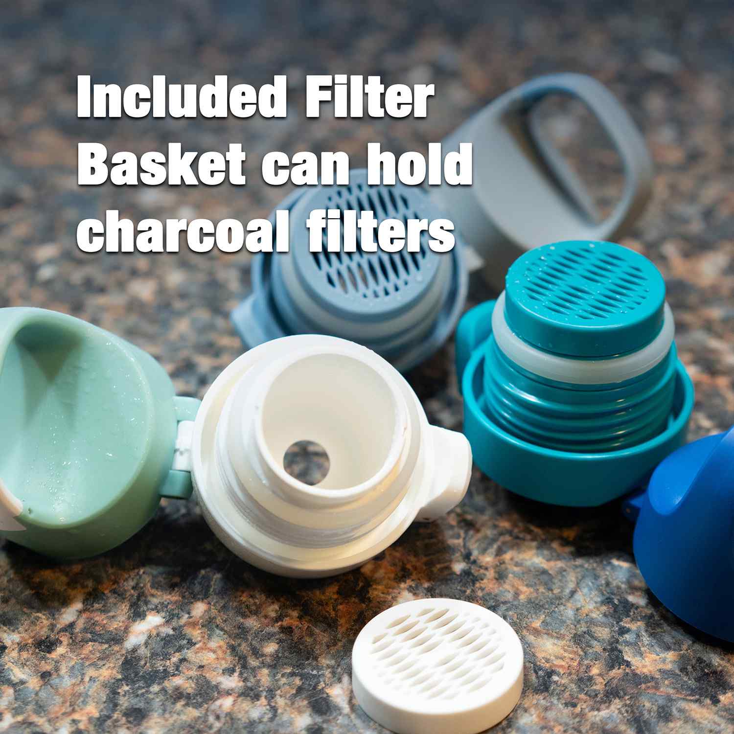 Chill 20oz Insulated Water Bottle Admiral Blue with Malibu Teal Trim