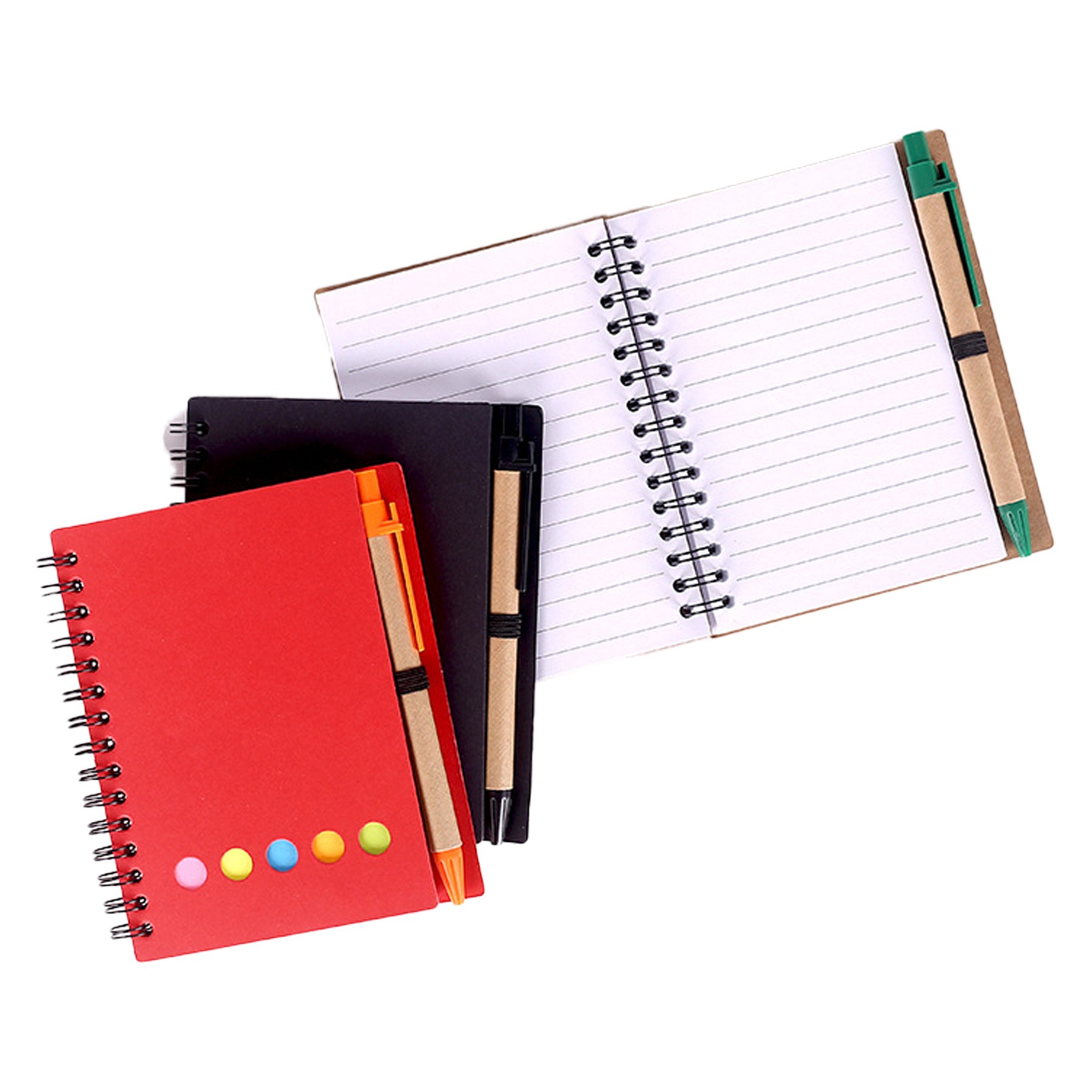 Eco-Friendly Spiral Sticky Flag Notepad W/ Pen 2