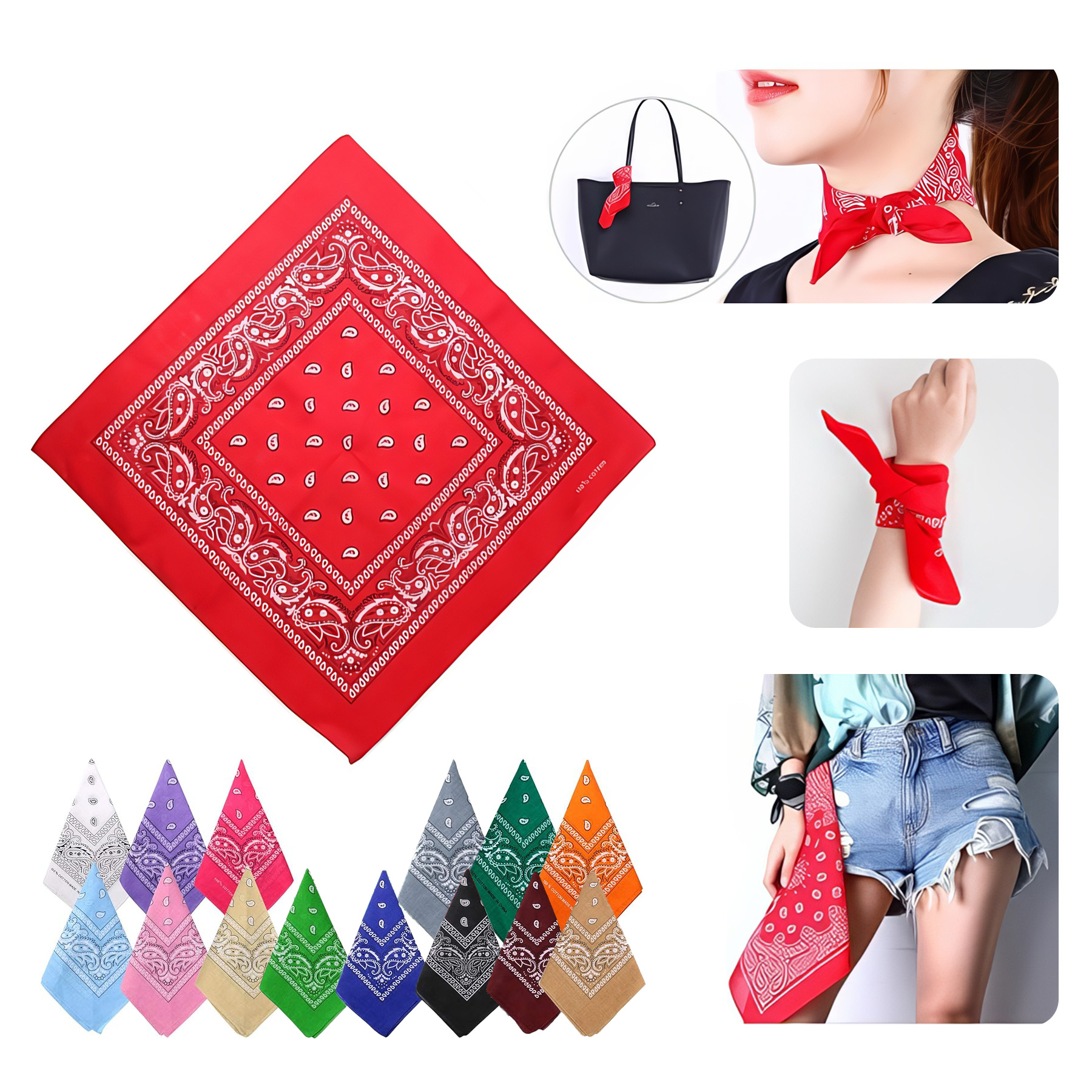 Pure Cotton Paisley Pattern Bandanas 2