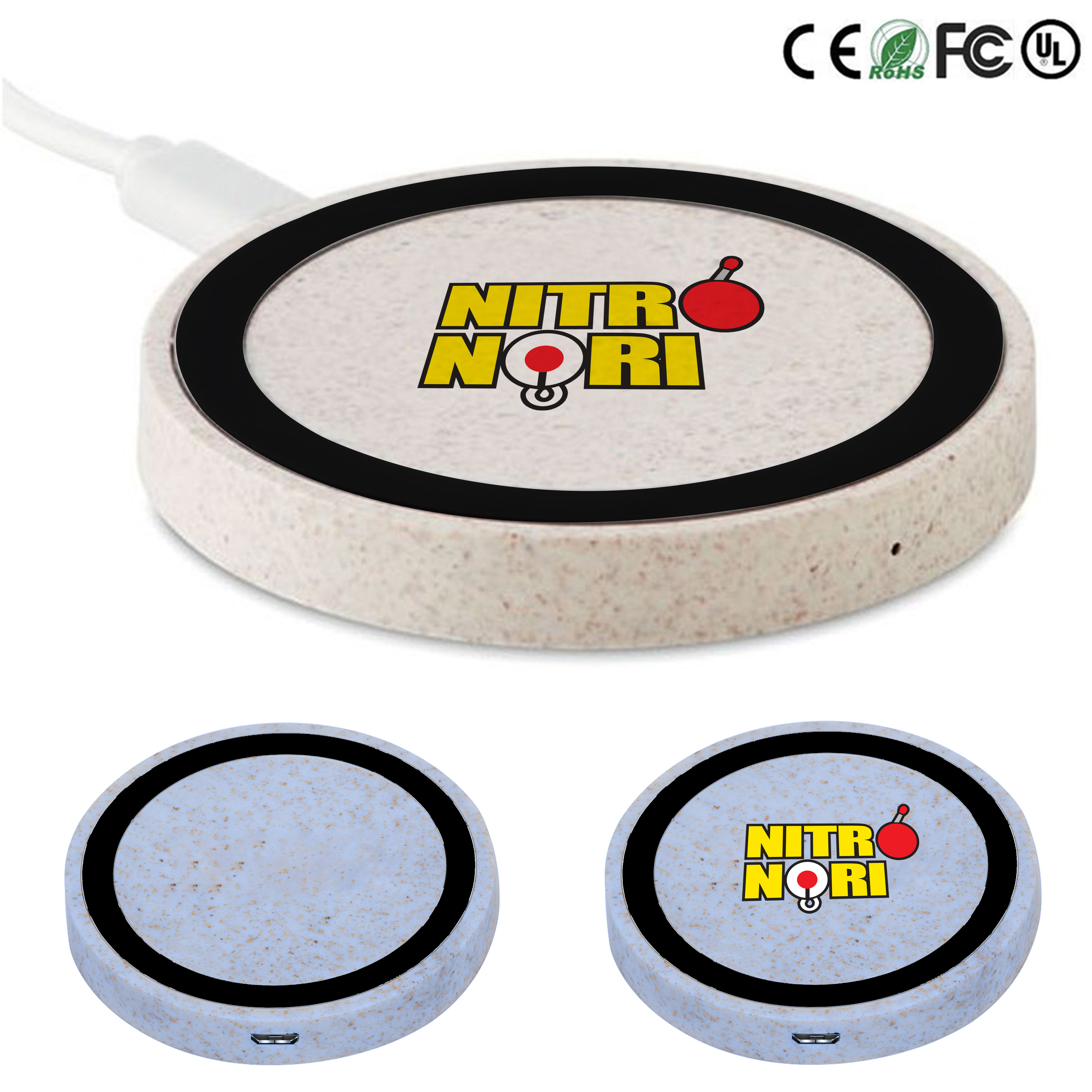 Eco-Friendly Qi Wireless Charging Pad Wheat Straw 3