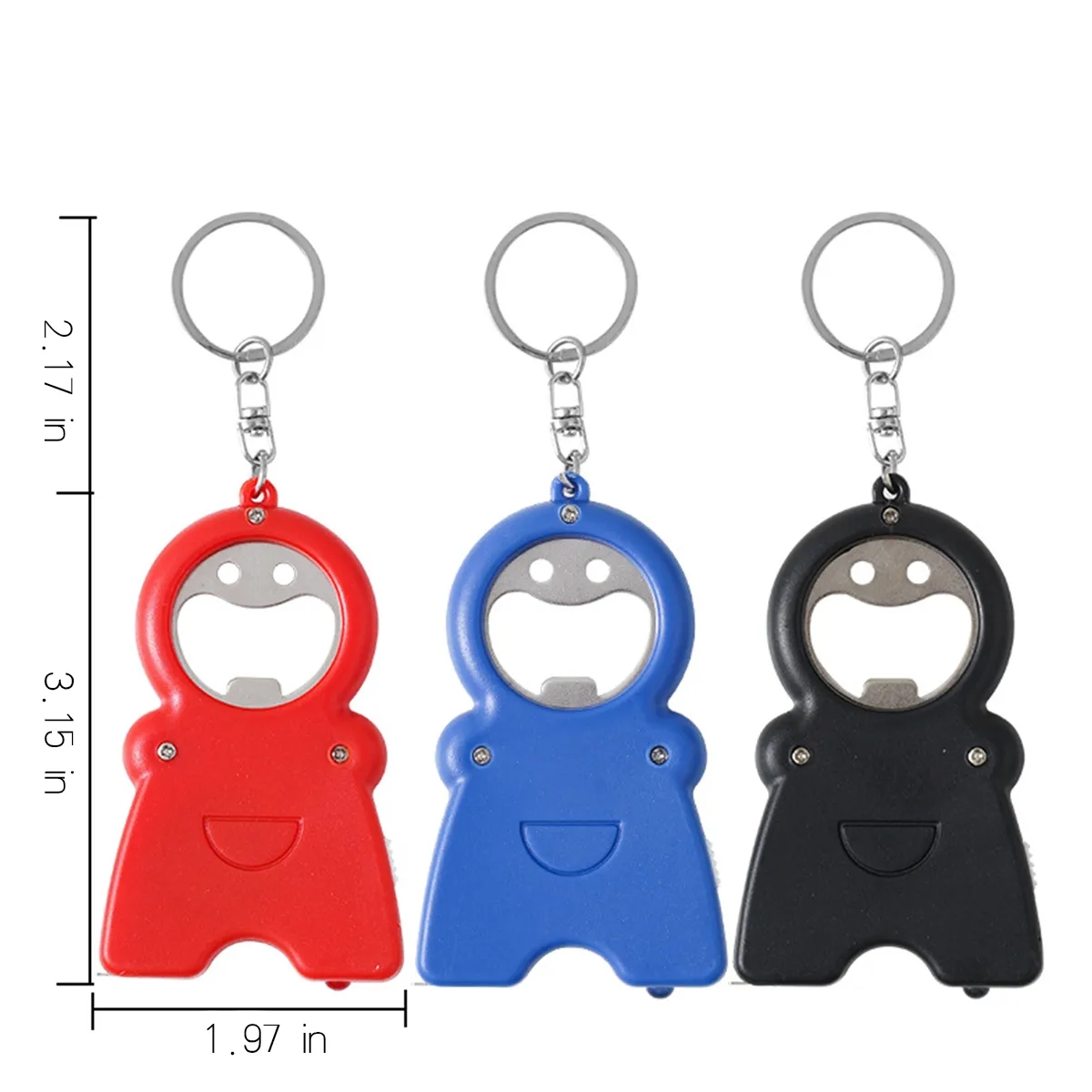 4 In 1 Keychain W/ Bottle Opener LED Light Measuring Tape 1