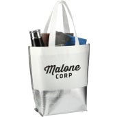 Large Laminated Metallic Bottom Tote 39