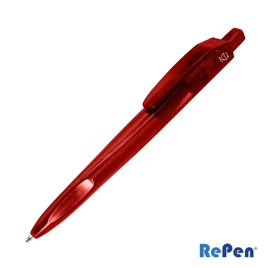 RePen® Squared Translucent Clicker rPET Pen 3