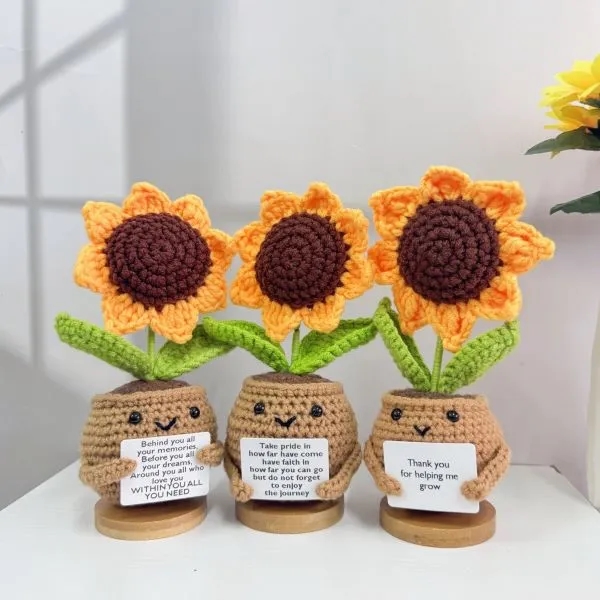 Personalized Handmade Crochet Sunflowers 1