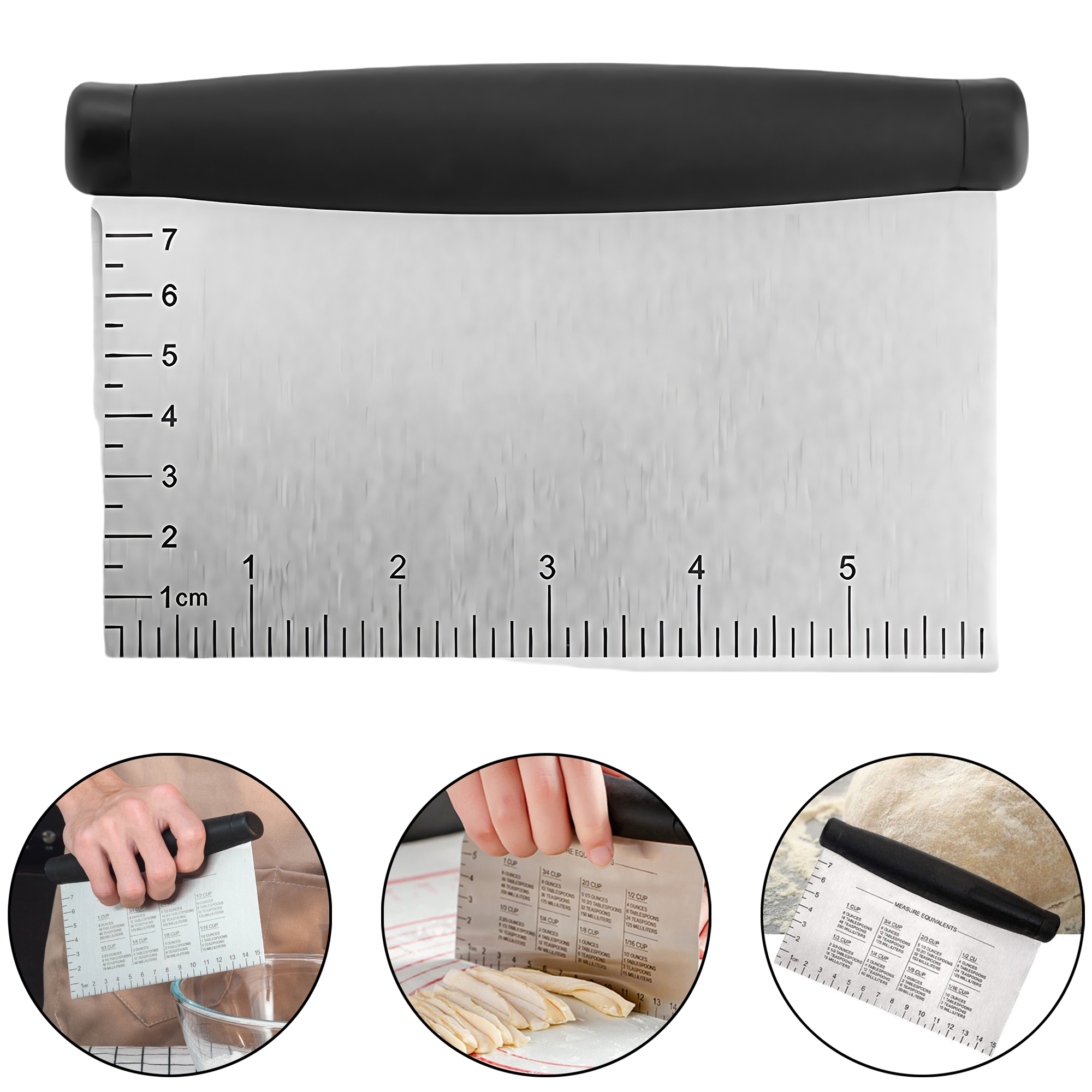Stainless Steel Dough Cutter with Measurement Marks 3