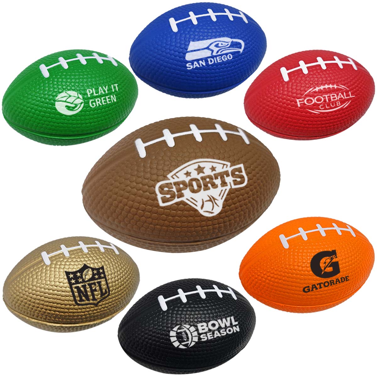 Football Stress Reliever Ball, Semi Soft And Squeezable 6