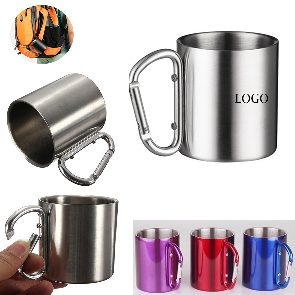 220ML Stainless Steel Double Wall Carabiner Mug 1