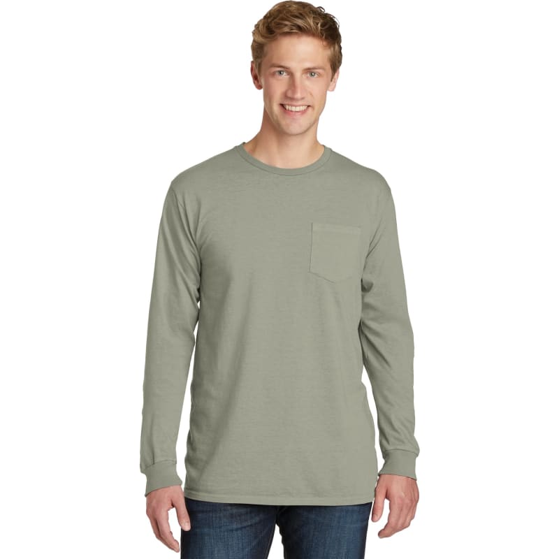 Port & Company Beach Wash Garment-Dyed Long Sleeve Pocket Tee 75