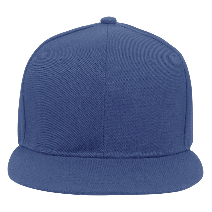 Stock Solid Color Polyester 6-Panel Flat Visor Cap 2