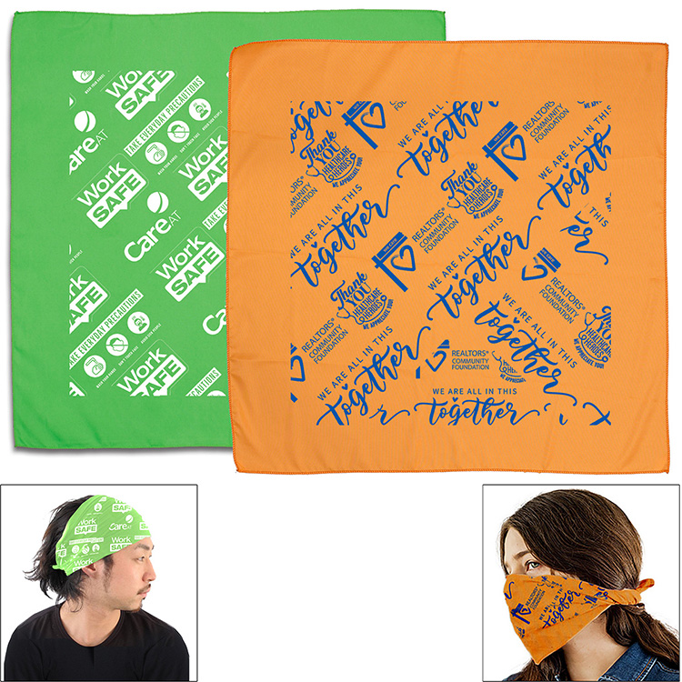 "THE AURORA BANDANA" Headband and Neck Wear Full Color Sublimation - Import Air Ship – 22" x 22" 4