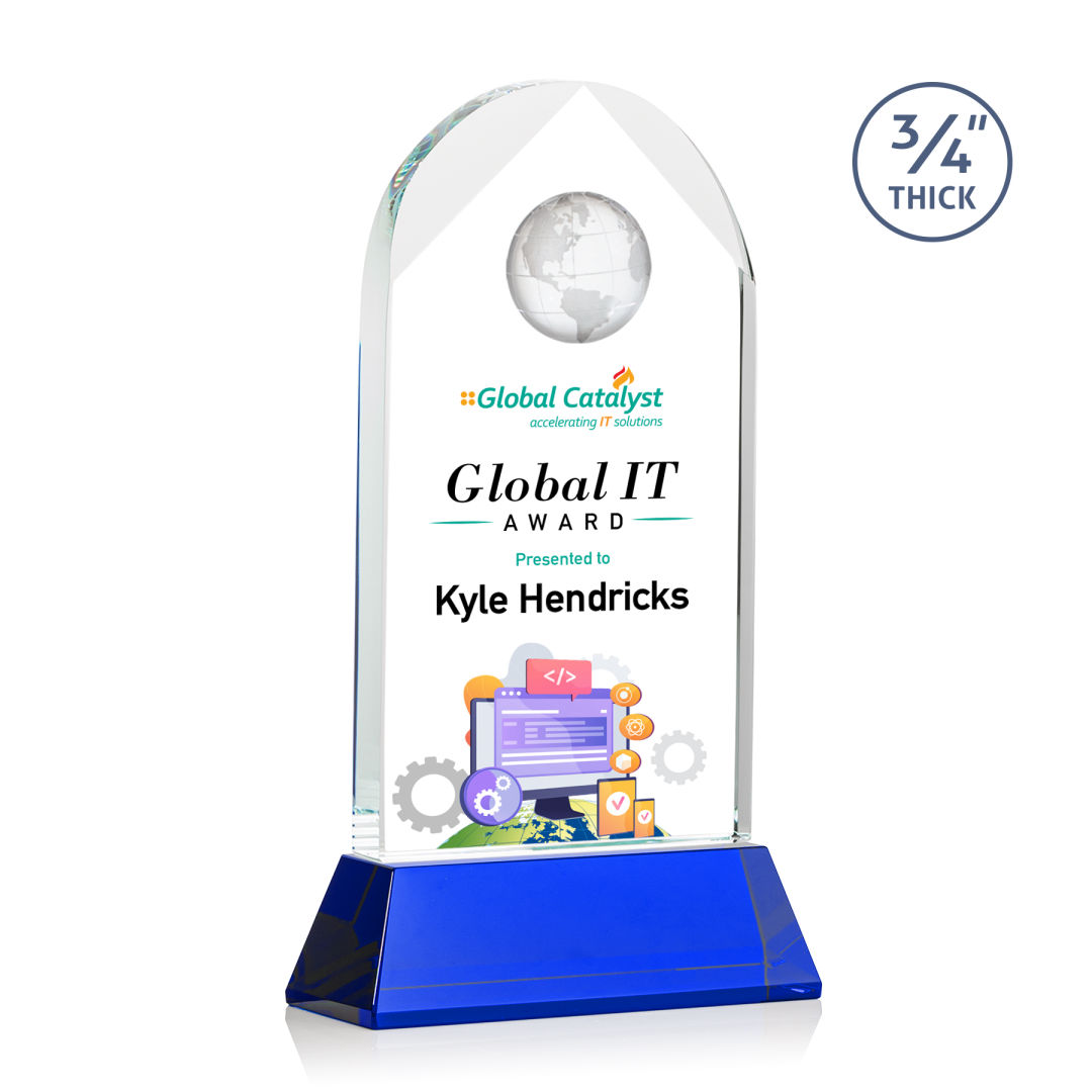 Blake Globe VividPrint™ Award on Newhaven - Blue 14