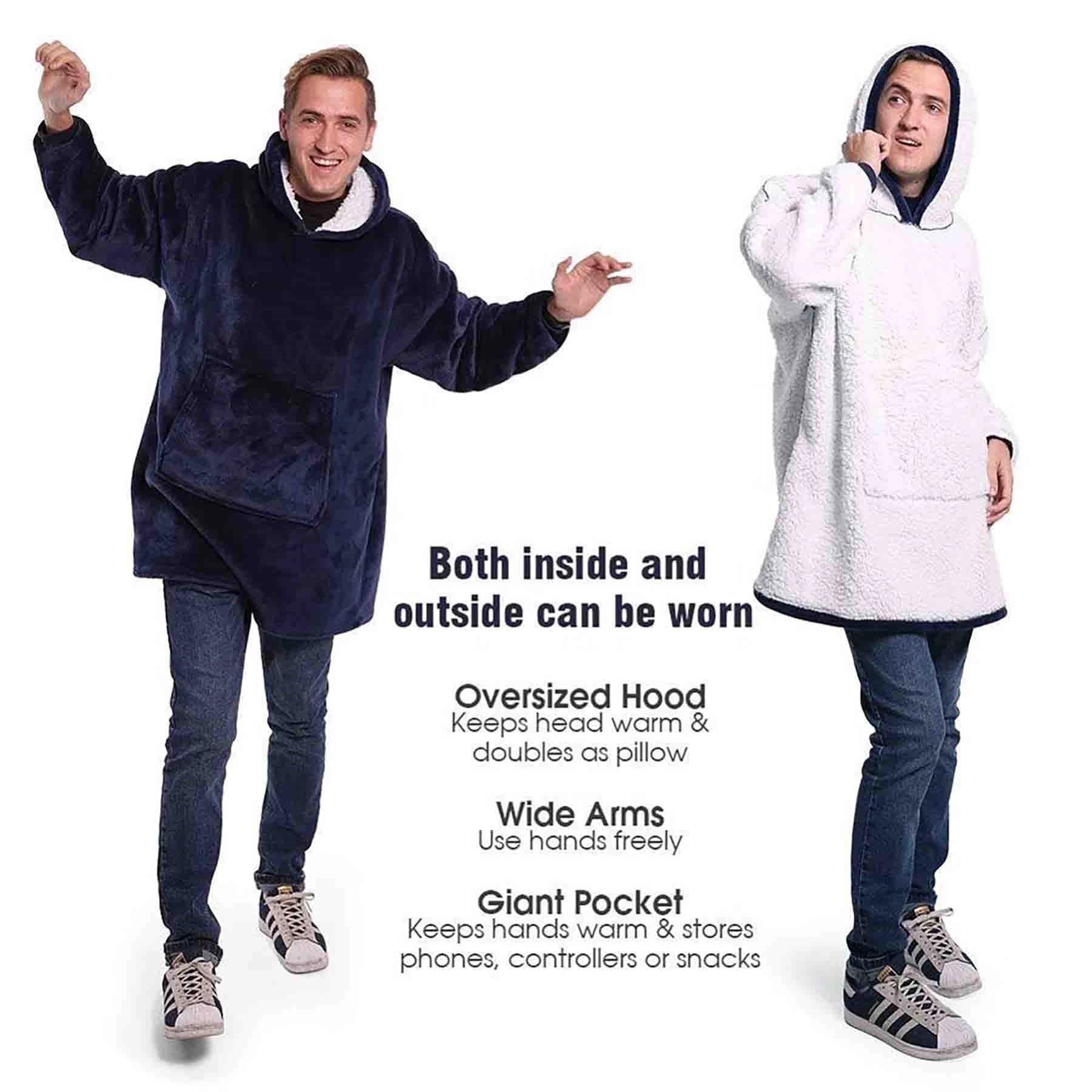 Oversized Wearable Blanket Sherpa Fleece Hoodie, custom hoodie or sweatshirt with logo imprint 6