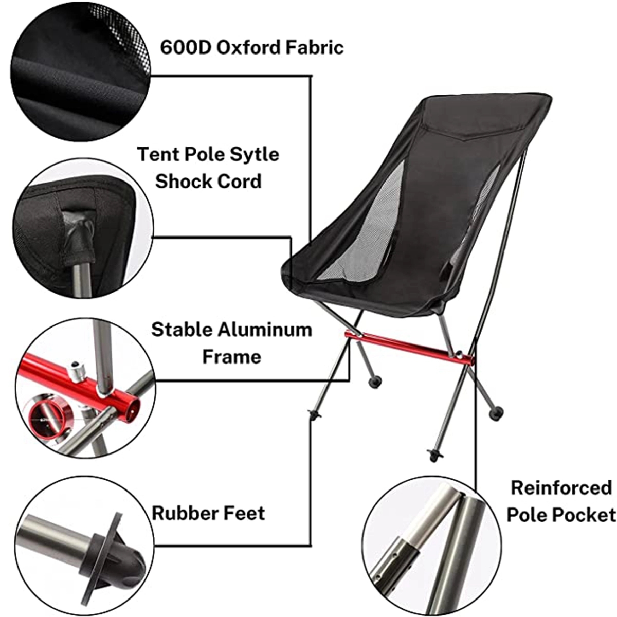 Outsoorable Folding Beach Chair With Travel Bag 6