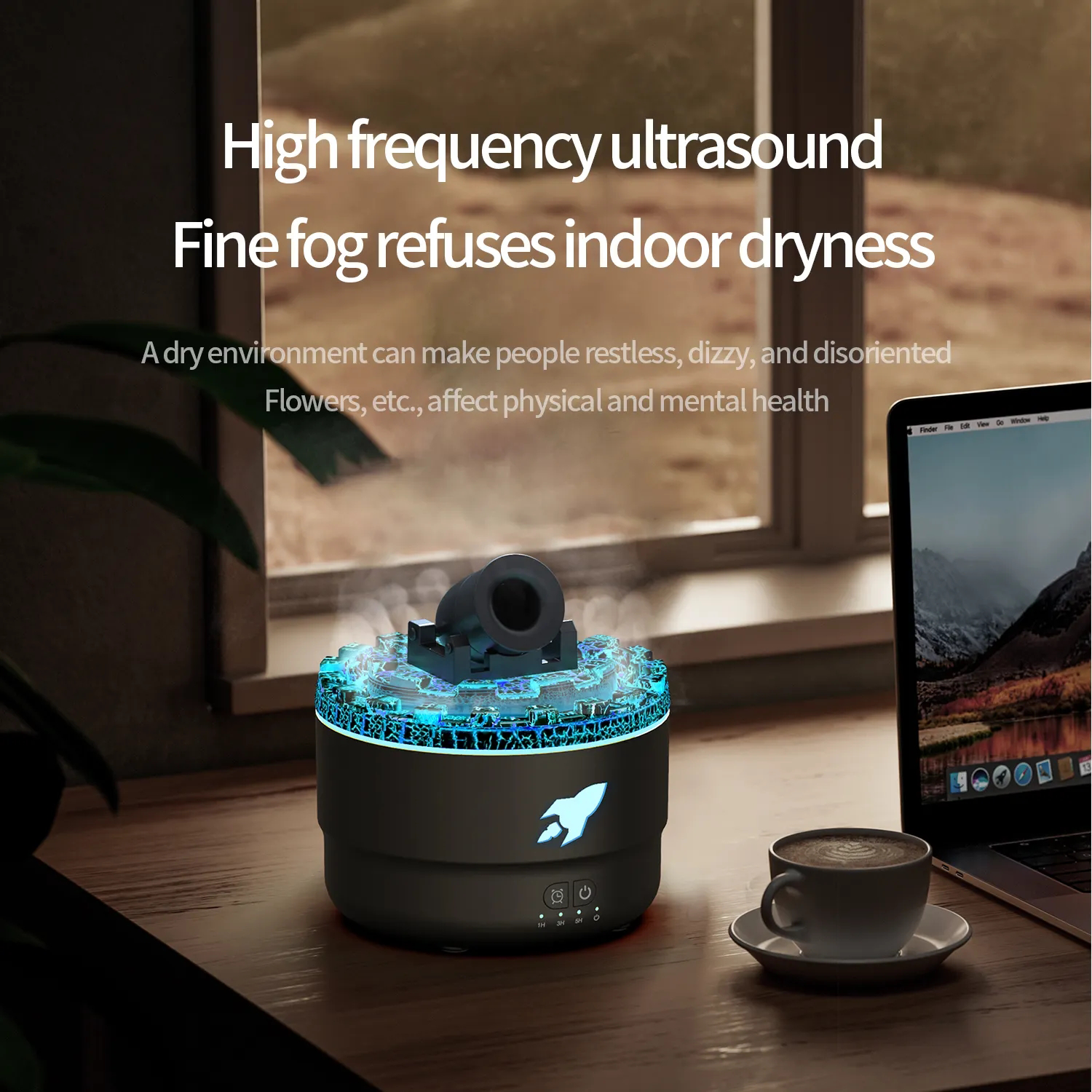 Portable Air Purifying Ultrasonic Vapour Cannon Humidifier 3