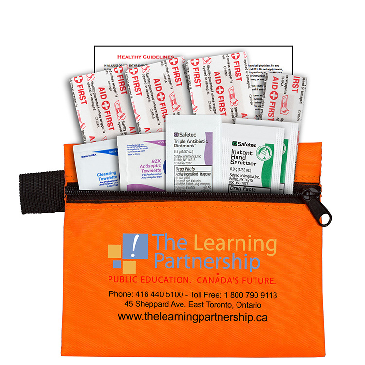 "SAFETY ZIP" 10 Piece Hand Sanitizer First Aid Kit 8