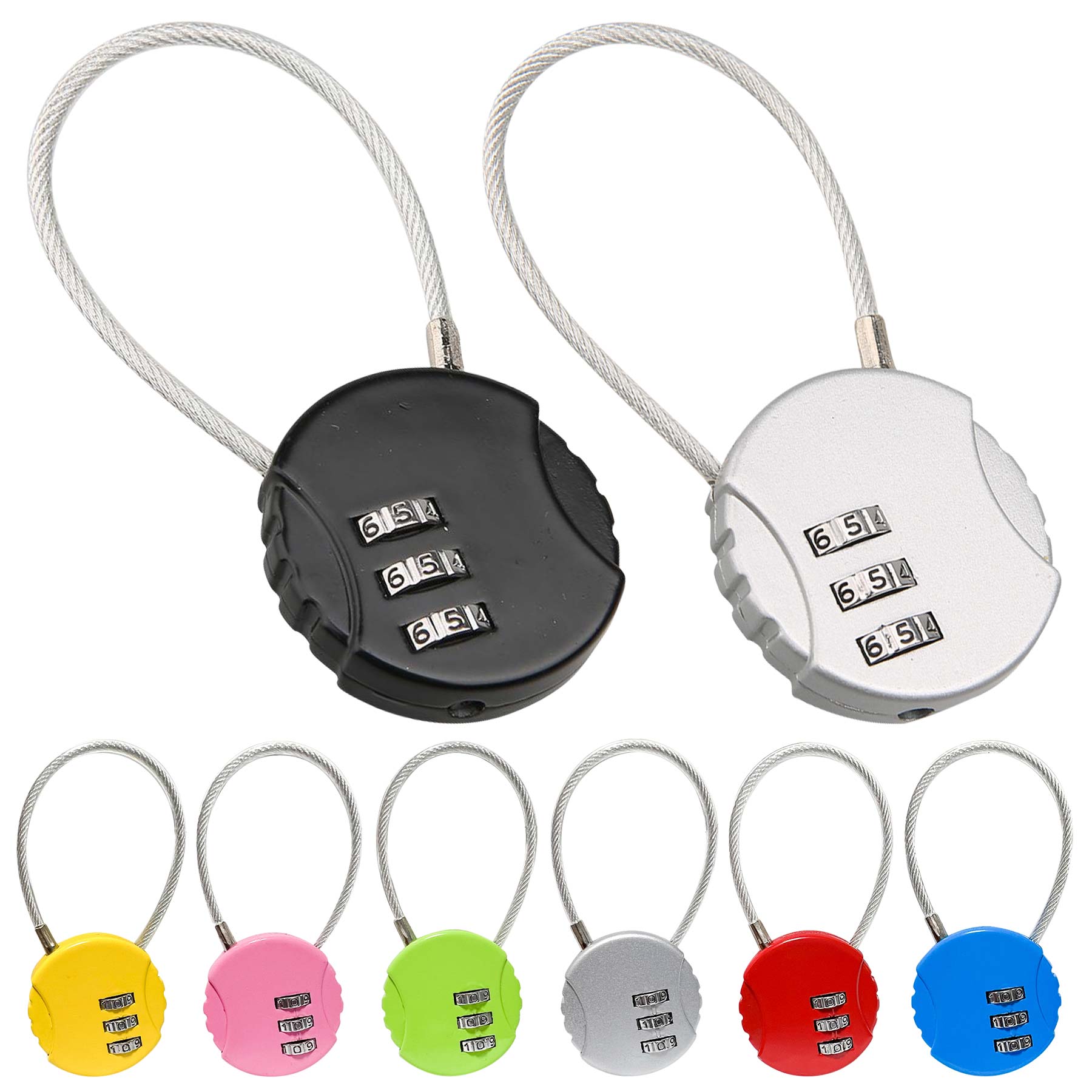 Digital Combination Steel Rope Lock 1