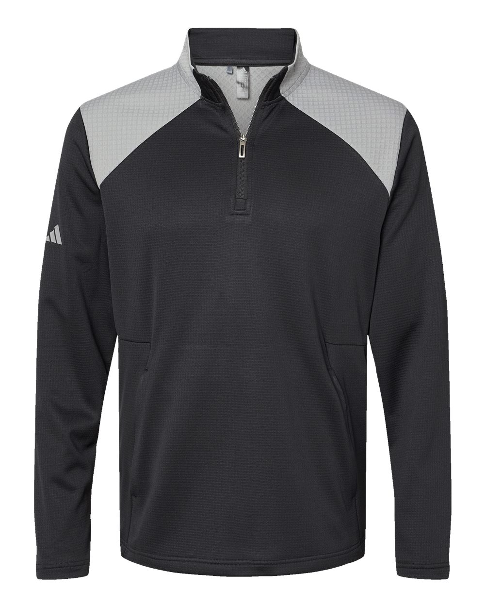Textured Mixed Media Quarter-Zip Pullover