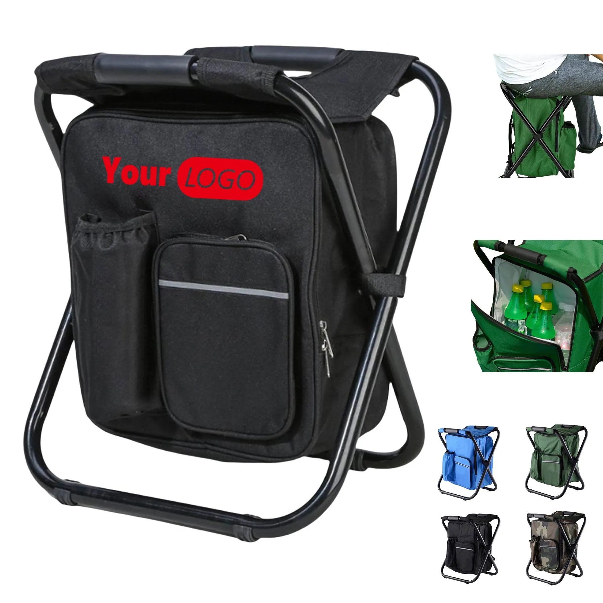 Folding Backpack Stool Cooler Chair Heavy Duty 3