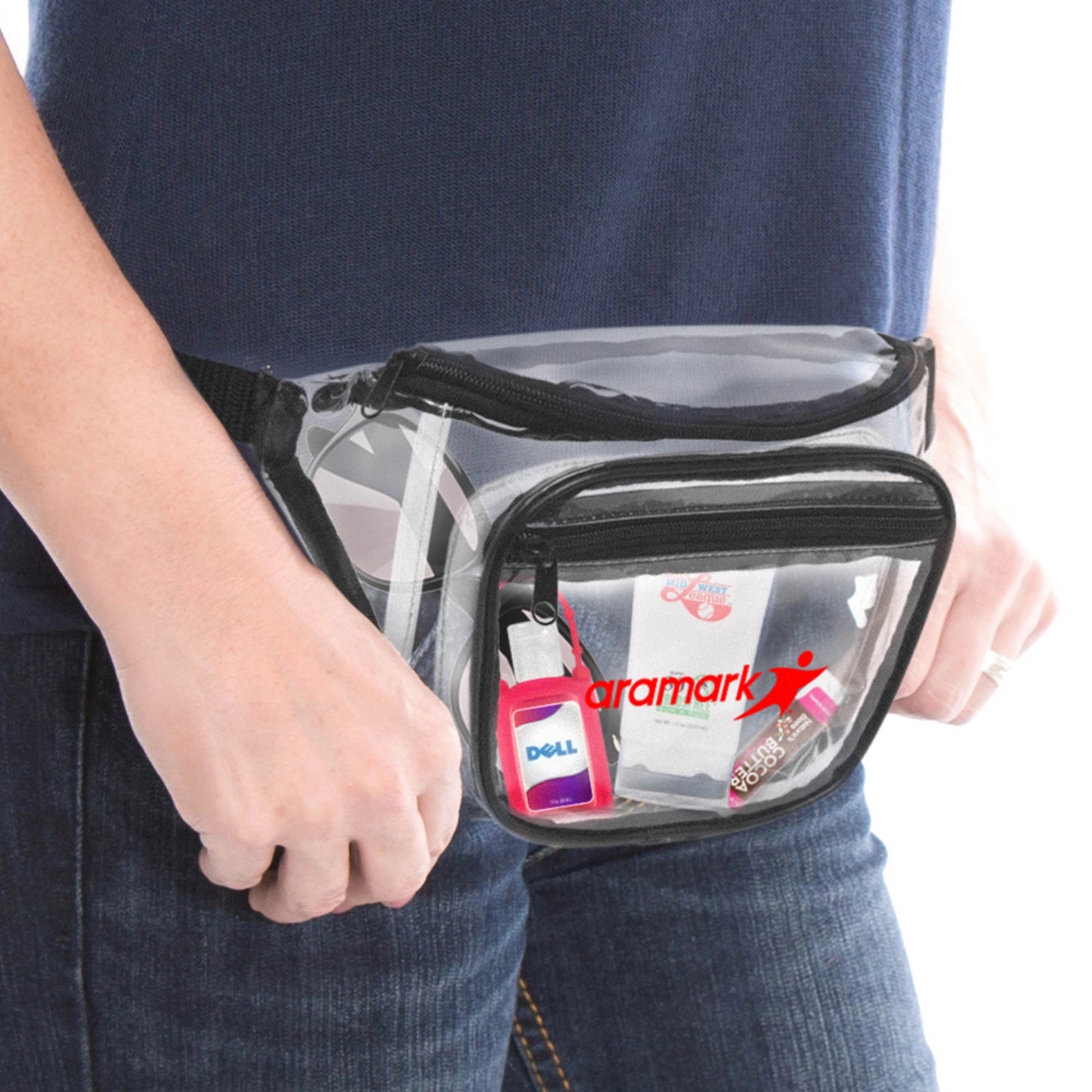 Clear PVC Fanny Pack with Dual Pockets - Large 8