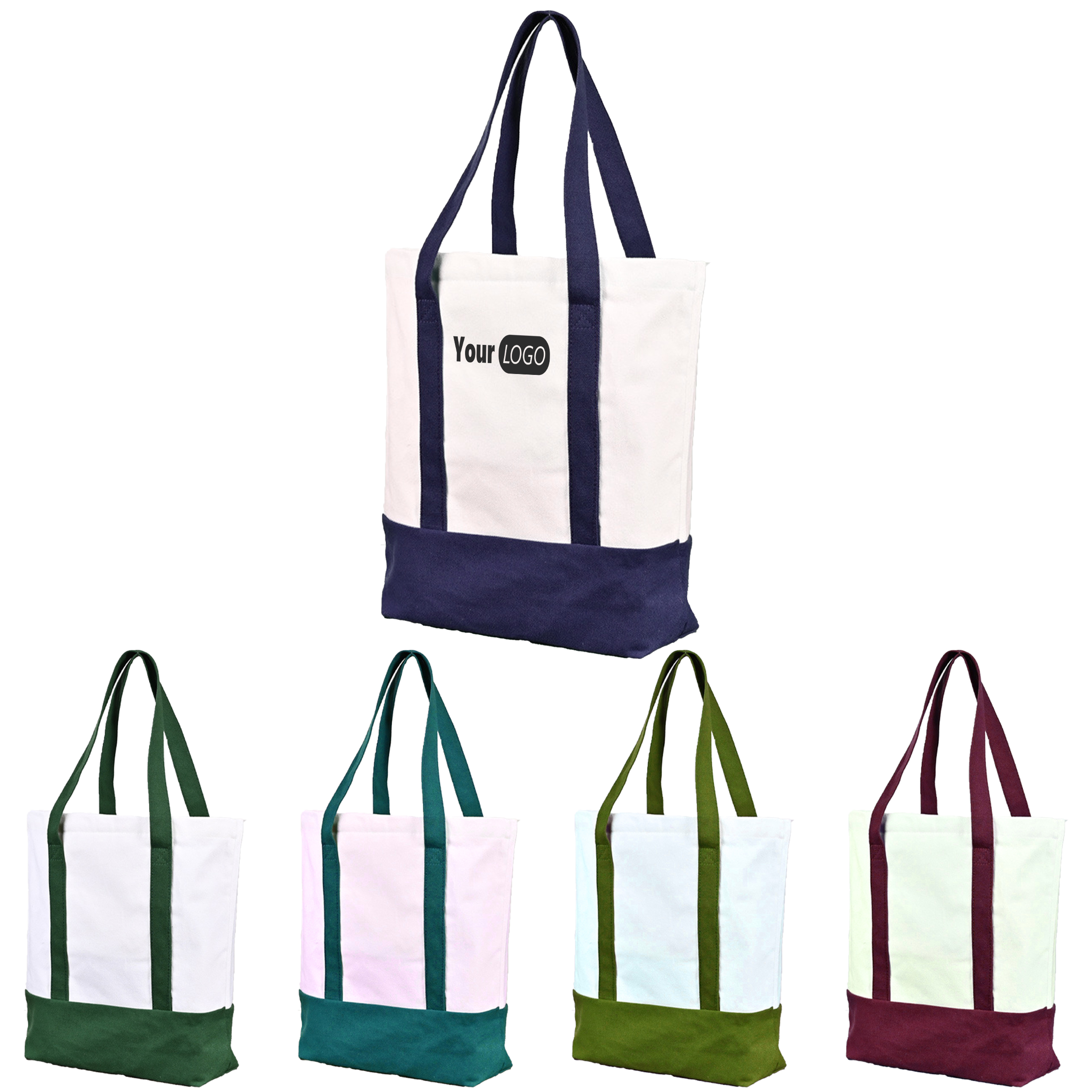 Canvas Reinforced Base Tote Bag, custom tote bag with logo imprint 2