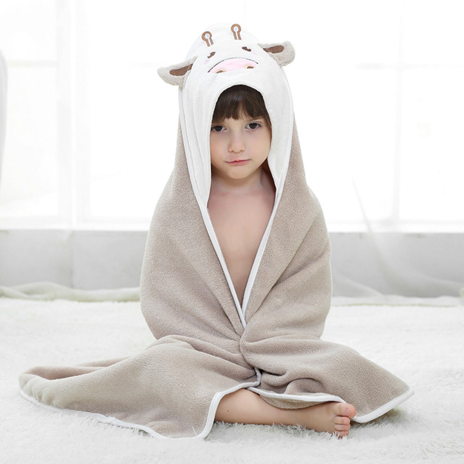 Baby Cotton Animal Face Hooded Towel 2