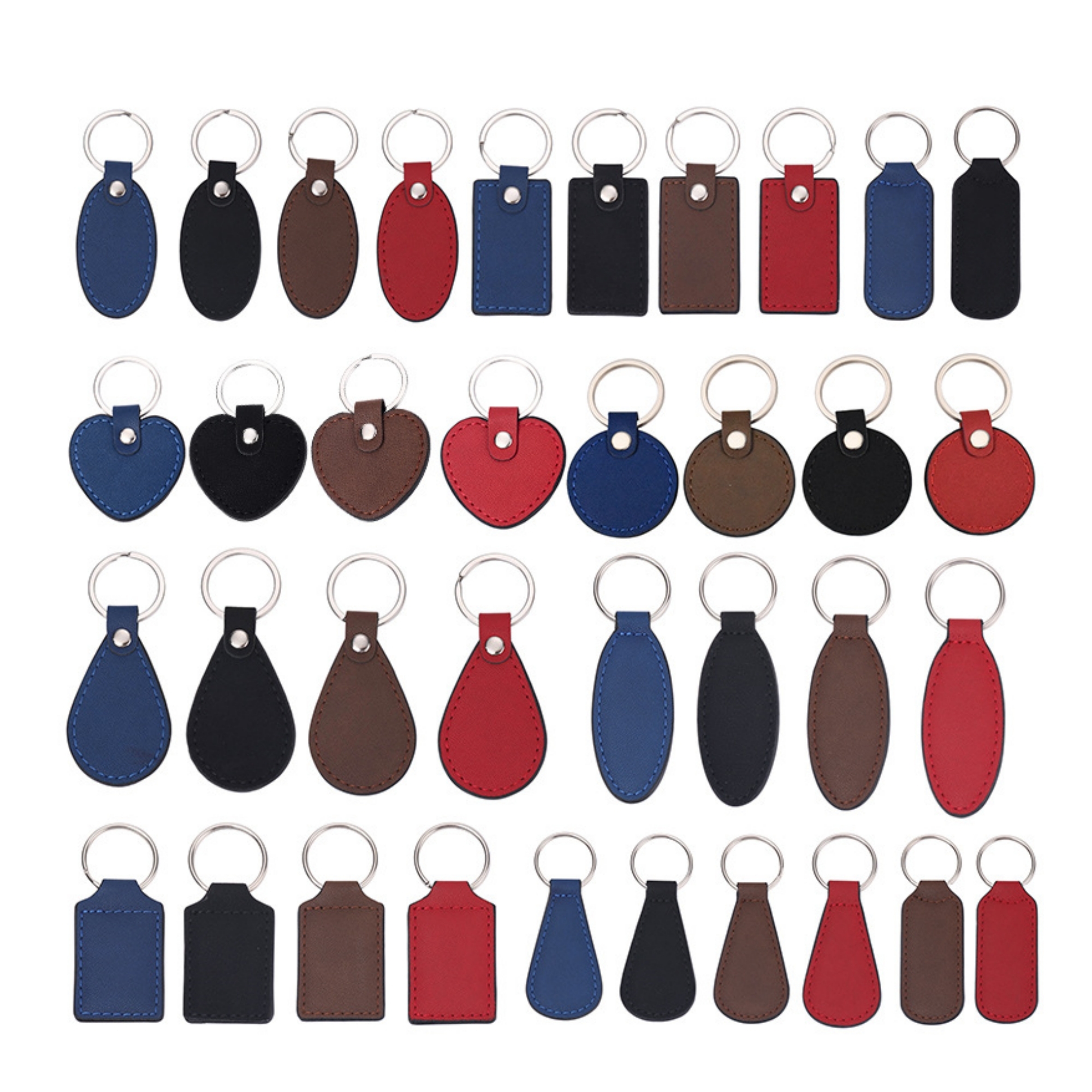 Leaf Shape Leather Keychain 2