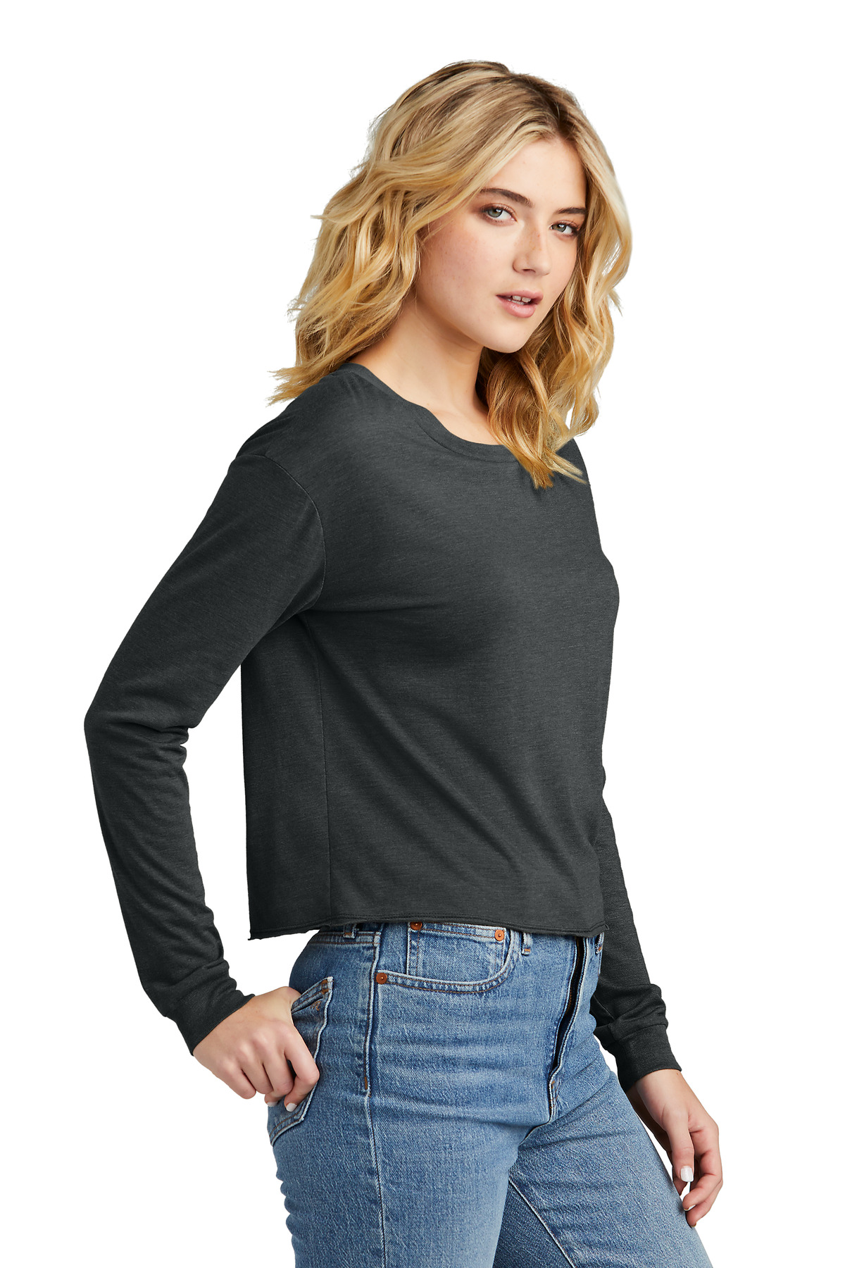 District Women's Perfect Tri Midi Long Sleeve Tee DT141 43