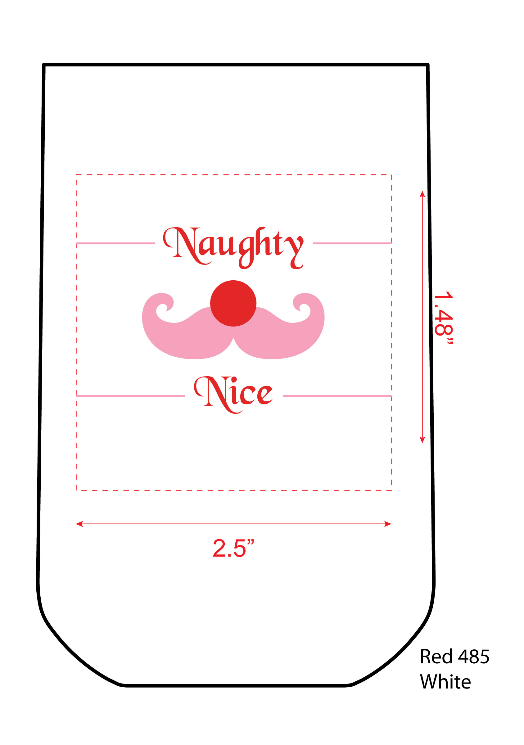 16oz "Naughty or Nice" Stock Holiday Stemless Plastic Wine Tumbler 2