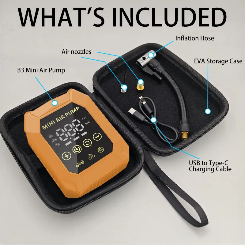 150 PSI Portable Mini Air Pump with LED Light 6