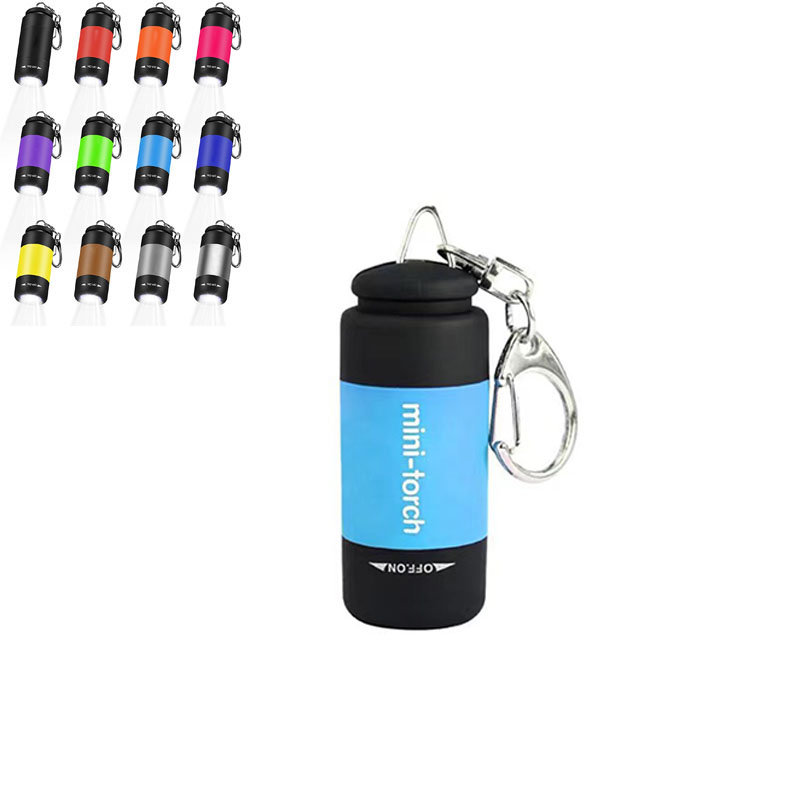 Colorful Mini Keychain LED Flashlight USB Torch Rechargeable 14