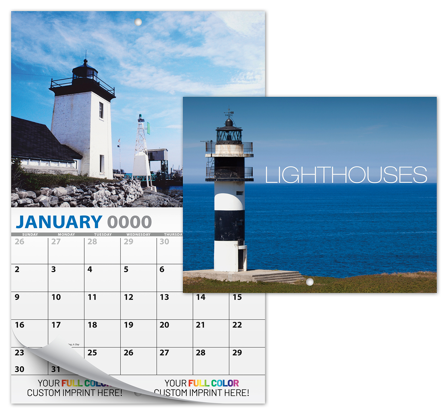 13 Month Custom Appointment Wall Calendar (High Gloss UV-Coated Cover)- LIGHTHOUSES 1