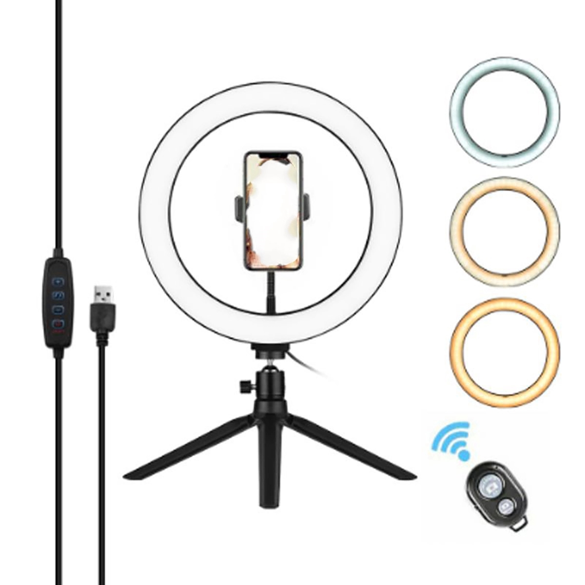 10" Desktop Selfie Ring Light with Tripod Stand 2