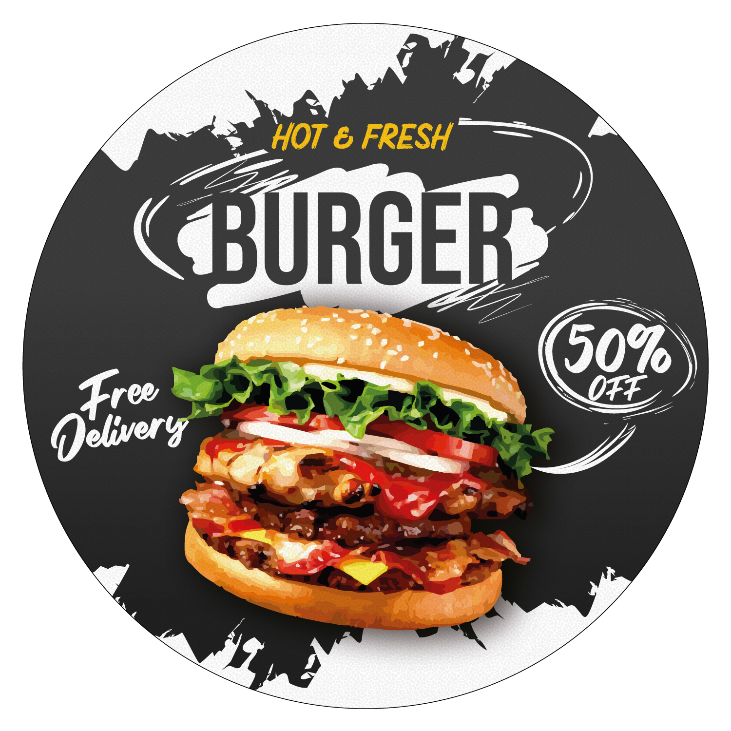 Floor Graphics .007 anti-skid vinyl Circle Shape Full Colour