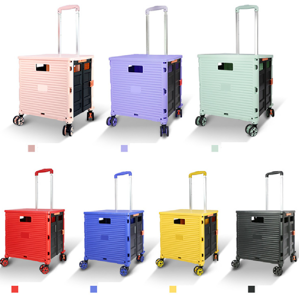 55L Foldable Utility Cart Shopping Trolley Wheel 1