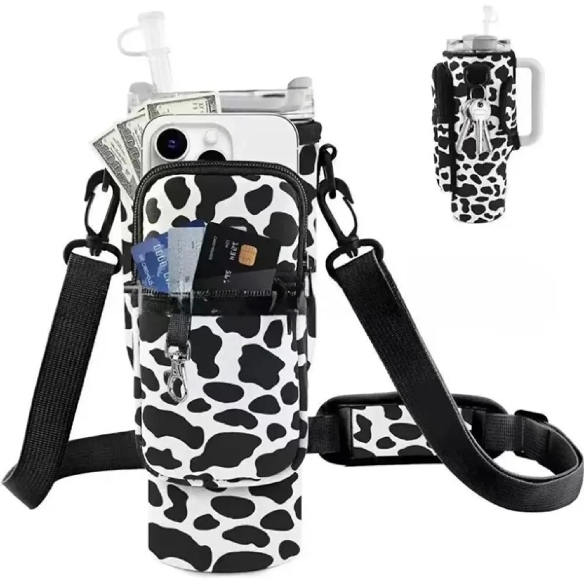 Neoprene Cup Sleeve With Strap And Pocket 2