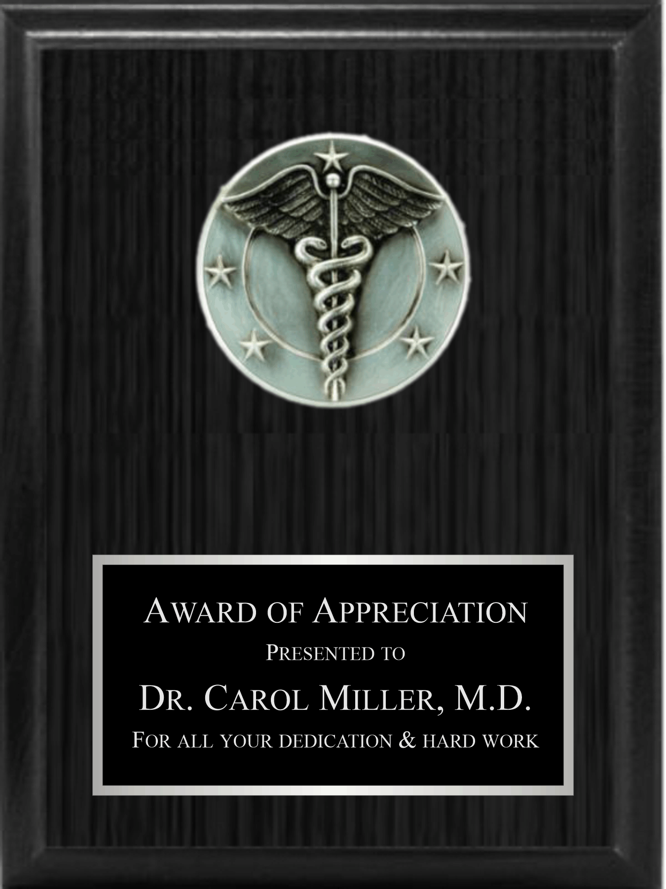 5" Caduceus On Plaque 2