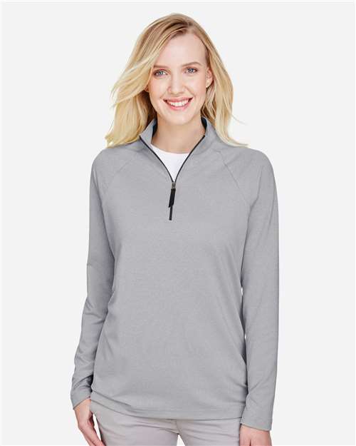 Women's CrownLux Performance® Clubhouse Micro-Stripe Quarter-Zip Pullover - DG480W 23
