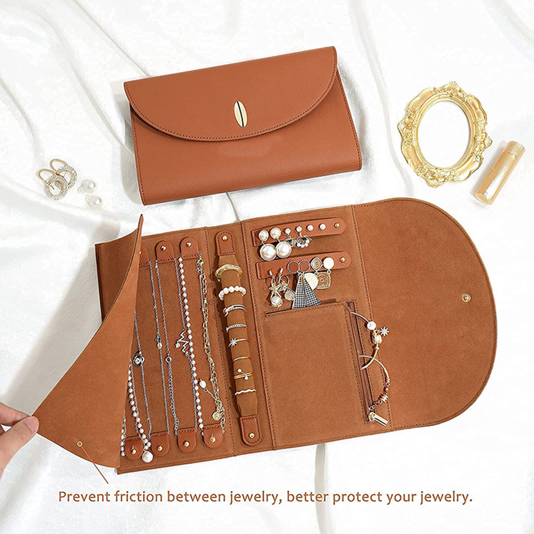 PU Large portable travel jewelry storage bag 4