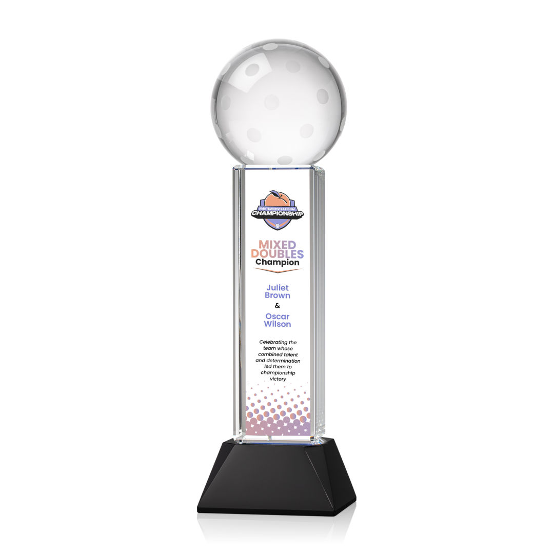 Pickleball VividPrint™ Award on Stowe Base - Black 7