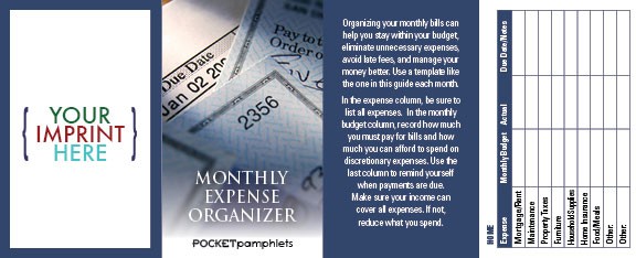 POCKET PAMPHLET - Monthly Expense Organizer Pocket Pamphlet 3