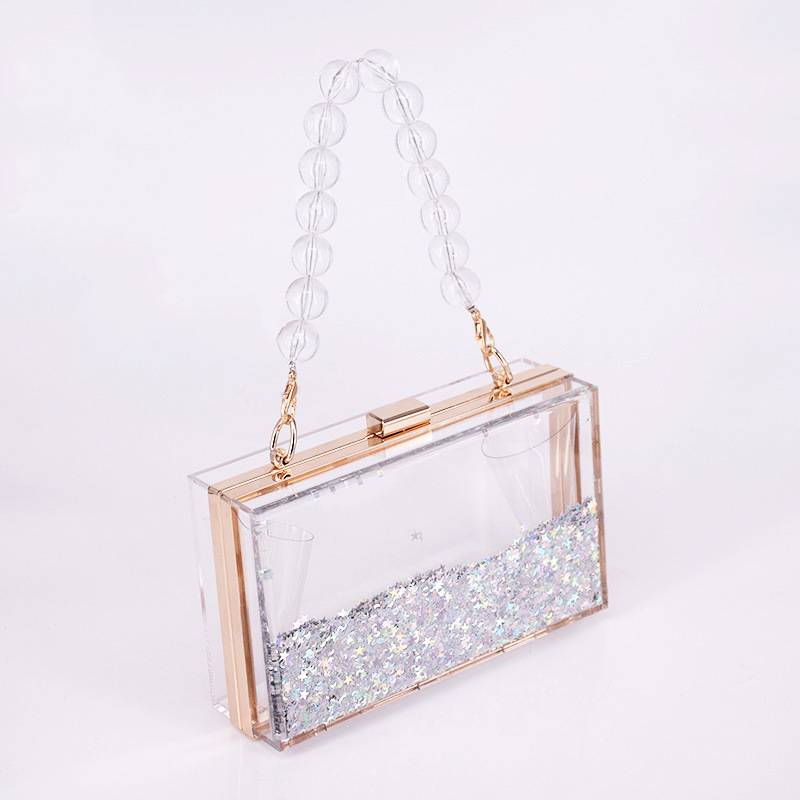 Transparent Quicksand Acrylic Square Bag 8