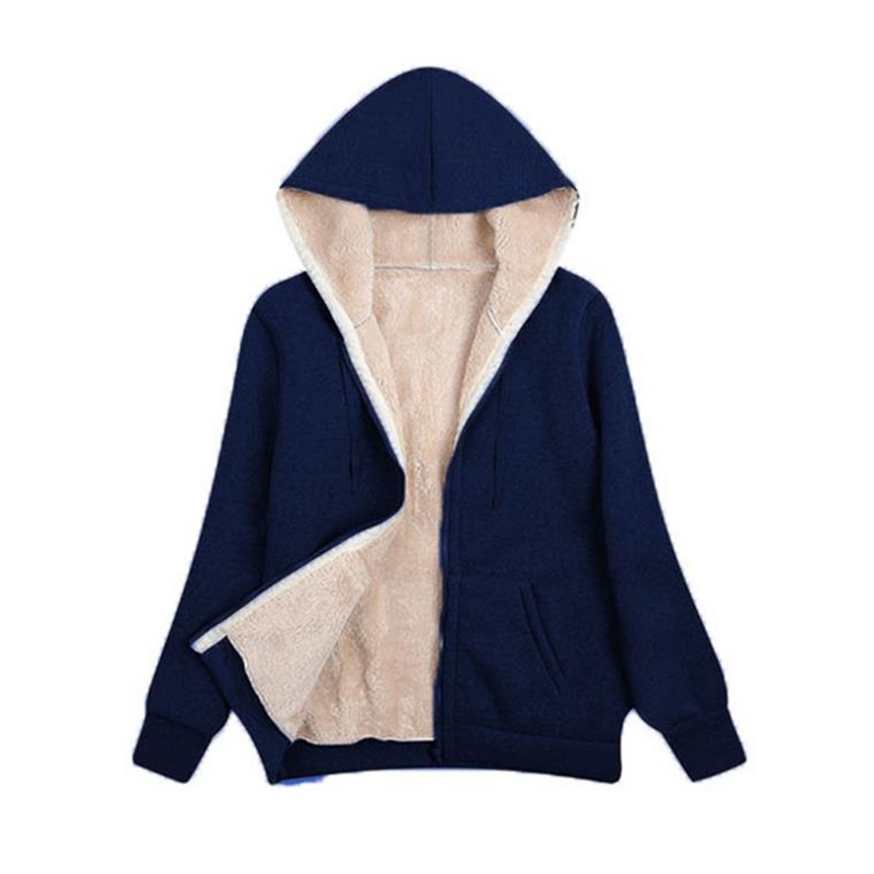 Casual Fleece Sherpa Lined Pullover Hoodie, custom hoodie or sweatshirt with logo imprint 2