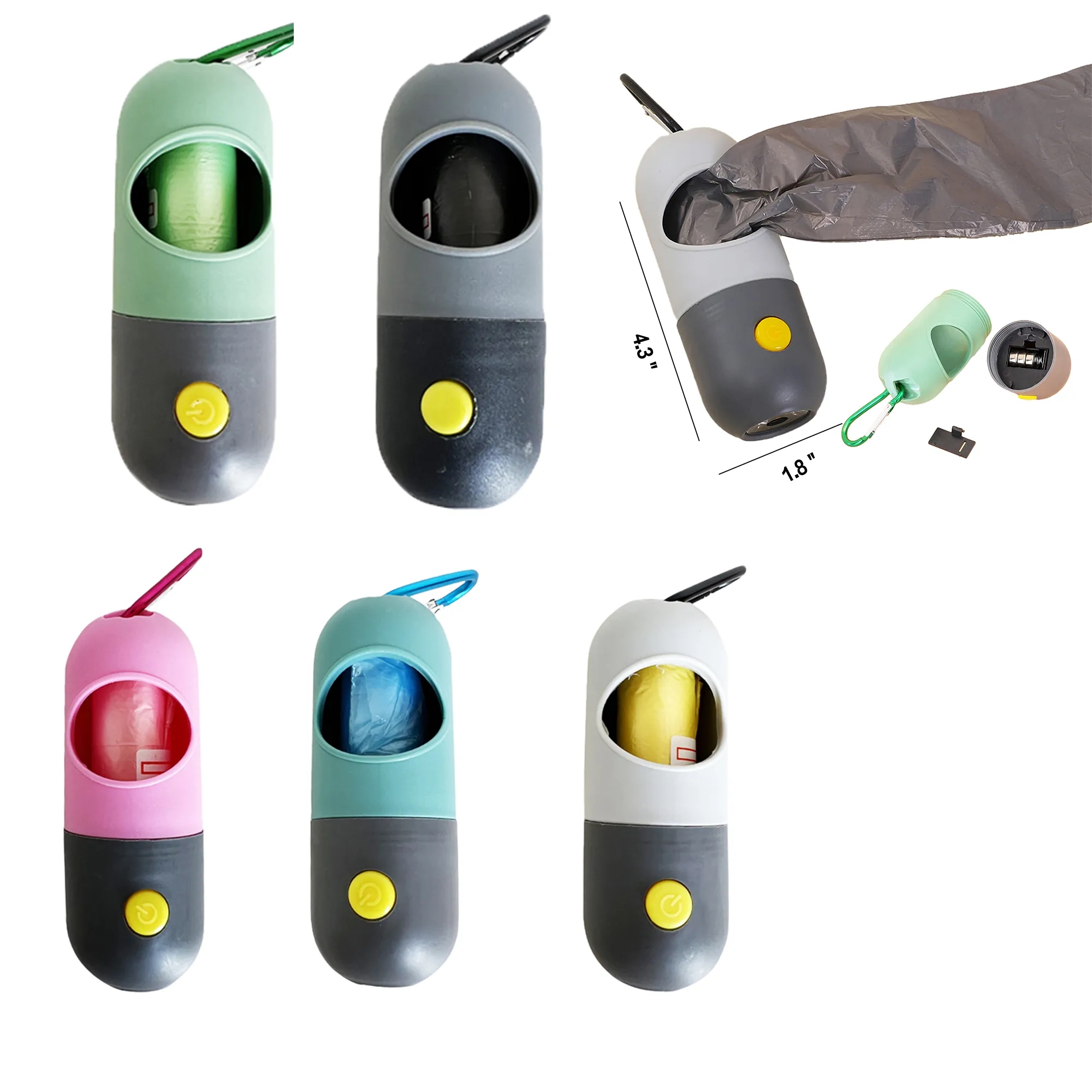 Dog Poop Bag Dispenser with LED Flashlight 2