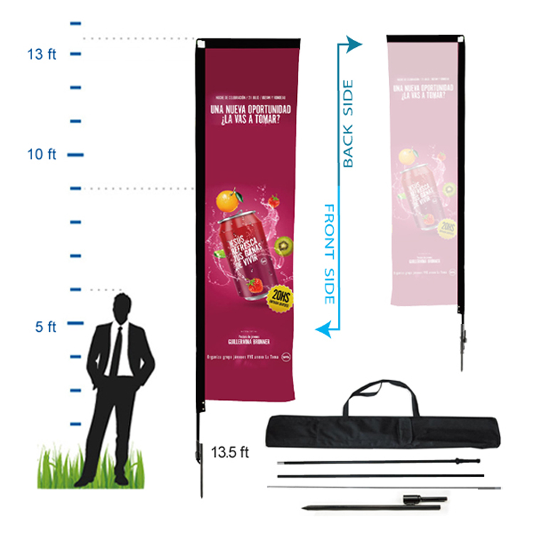 13.5 ft. Rectangle Advertising Flag Kit 3 (Single Sided) 2