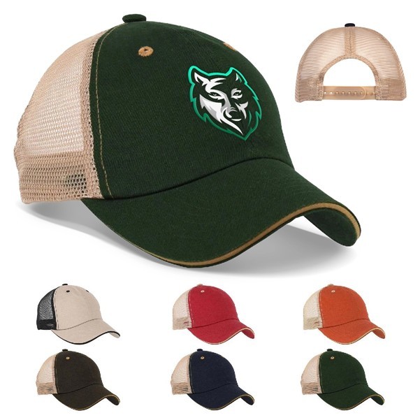 Two Tone Washed Trucker Cap 22.8 Inches 2
