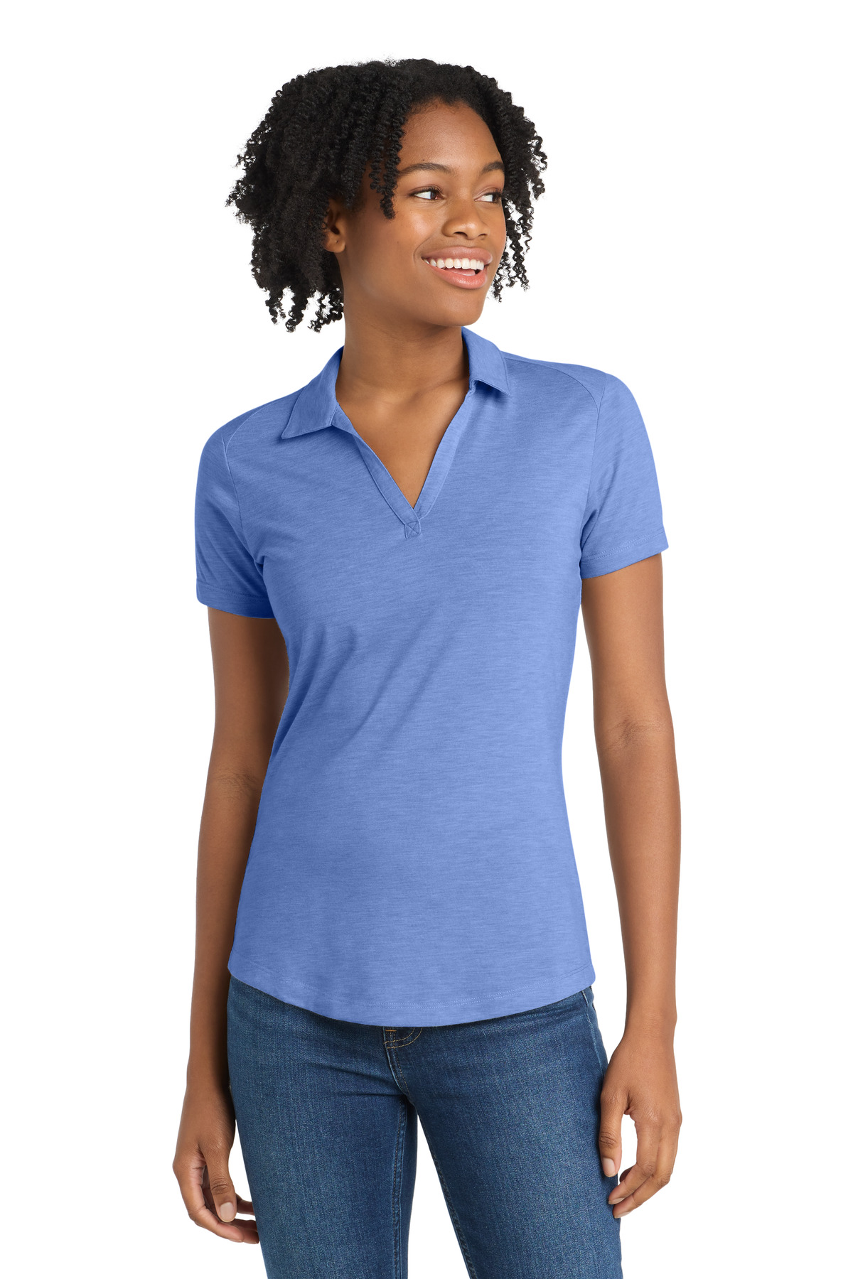 Sport-Tek Women's PosiCharge Tri-Blend Wicking Polo. LST405 38