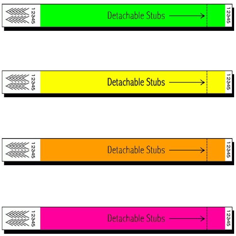 Stub 1" Tyvek Wristband - Neon - Black Light Sensitive 4