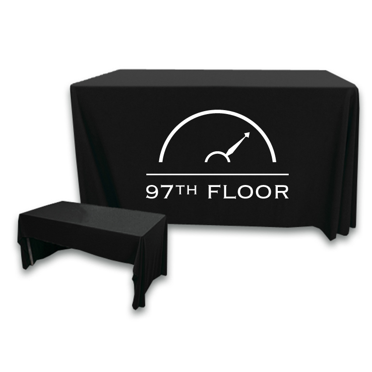 4 ft. x 24 in. 3 Sided PolyKnit Table Cover (One Color Logo) 21