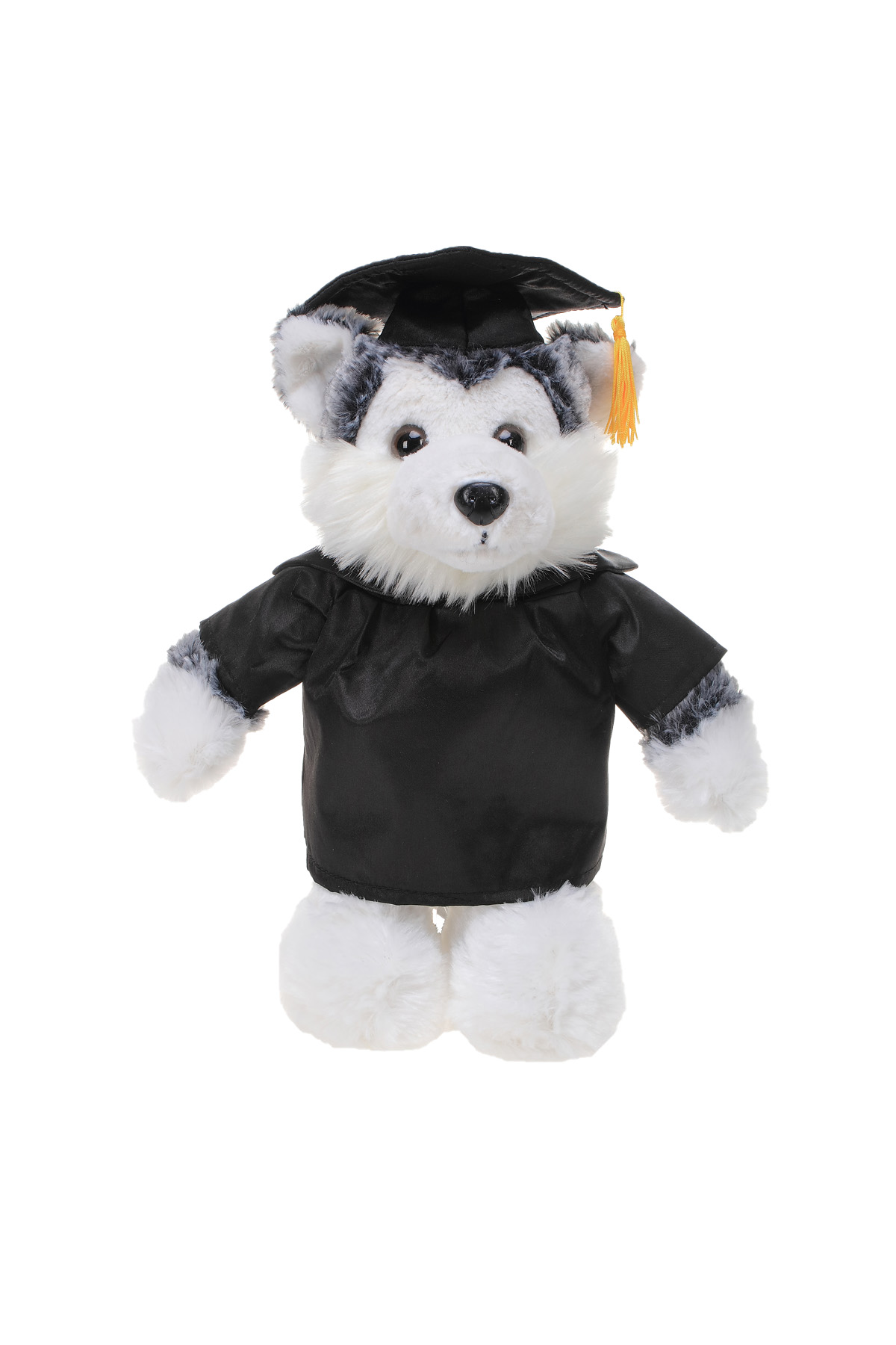 Soft Plush Husky in Graduation Cap & Gown Stuffed Animal