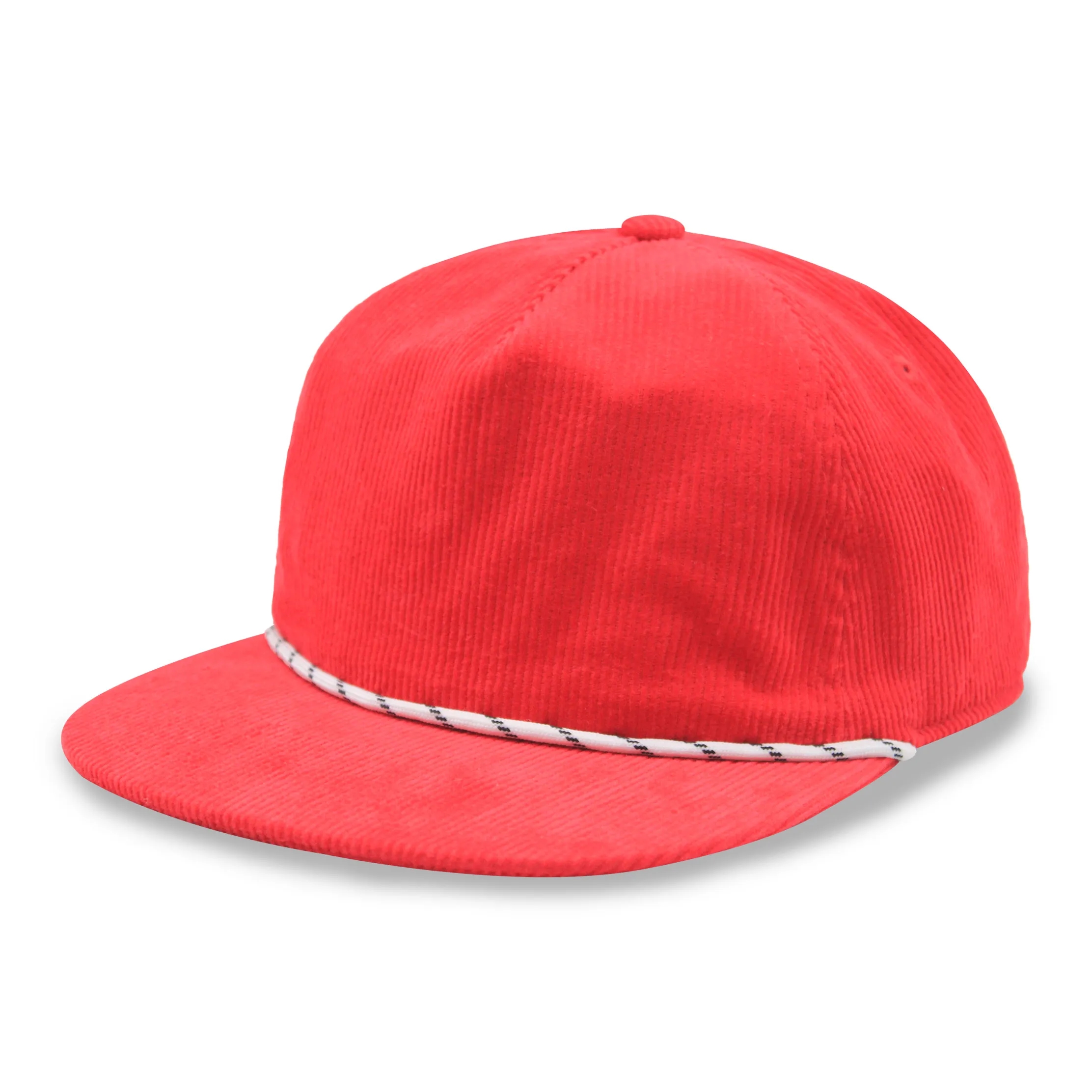Corduroy Low Profile 5 Panel Unstructured Flat Bill Snapback